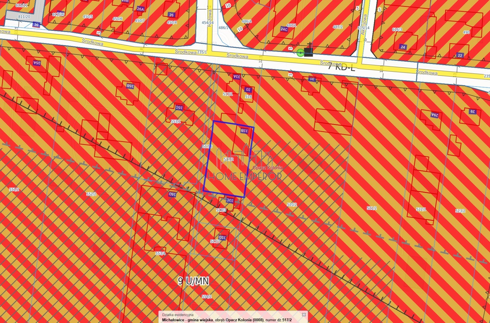 Działka budowlana i inwestycyjna 1 335 m², Opacz-Kolonia