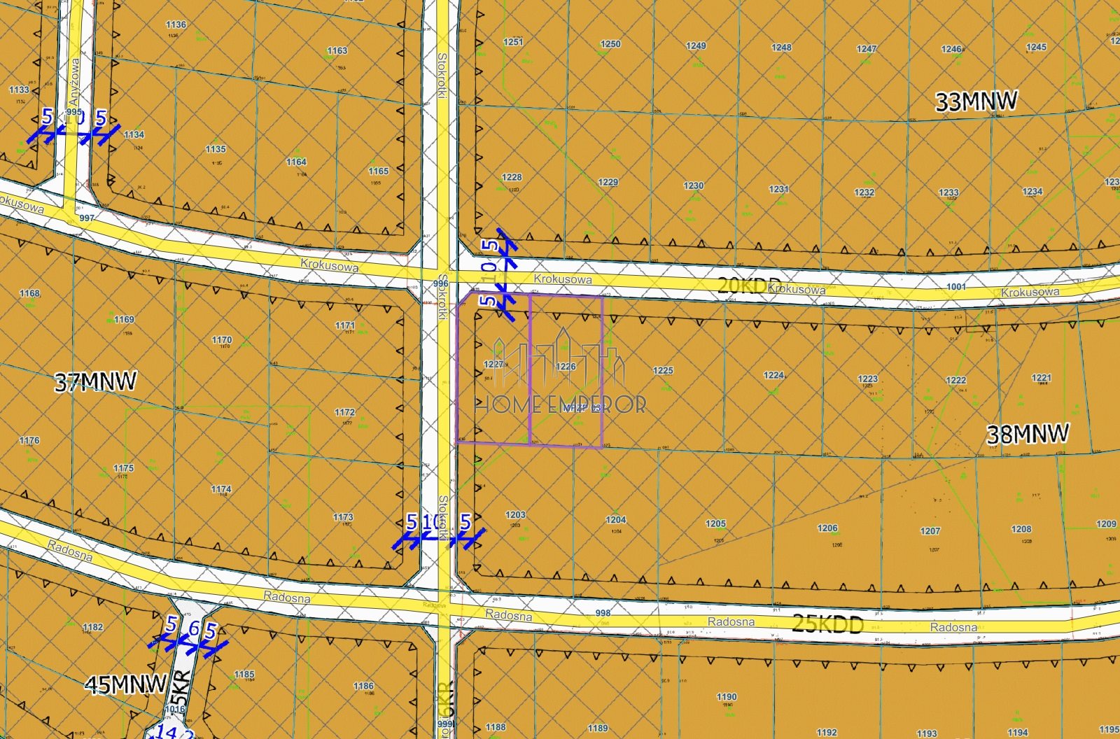 Działka budowlana 845 m², Borzęcin Mały