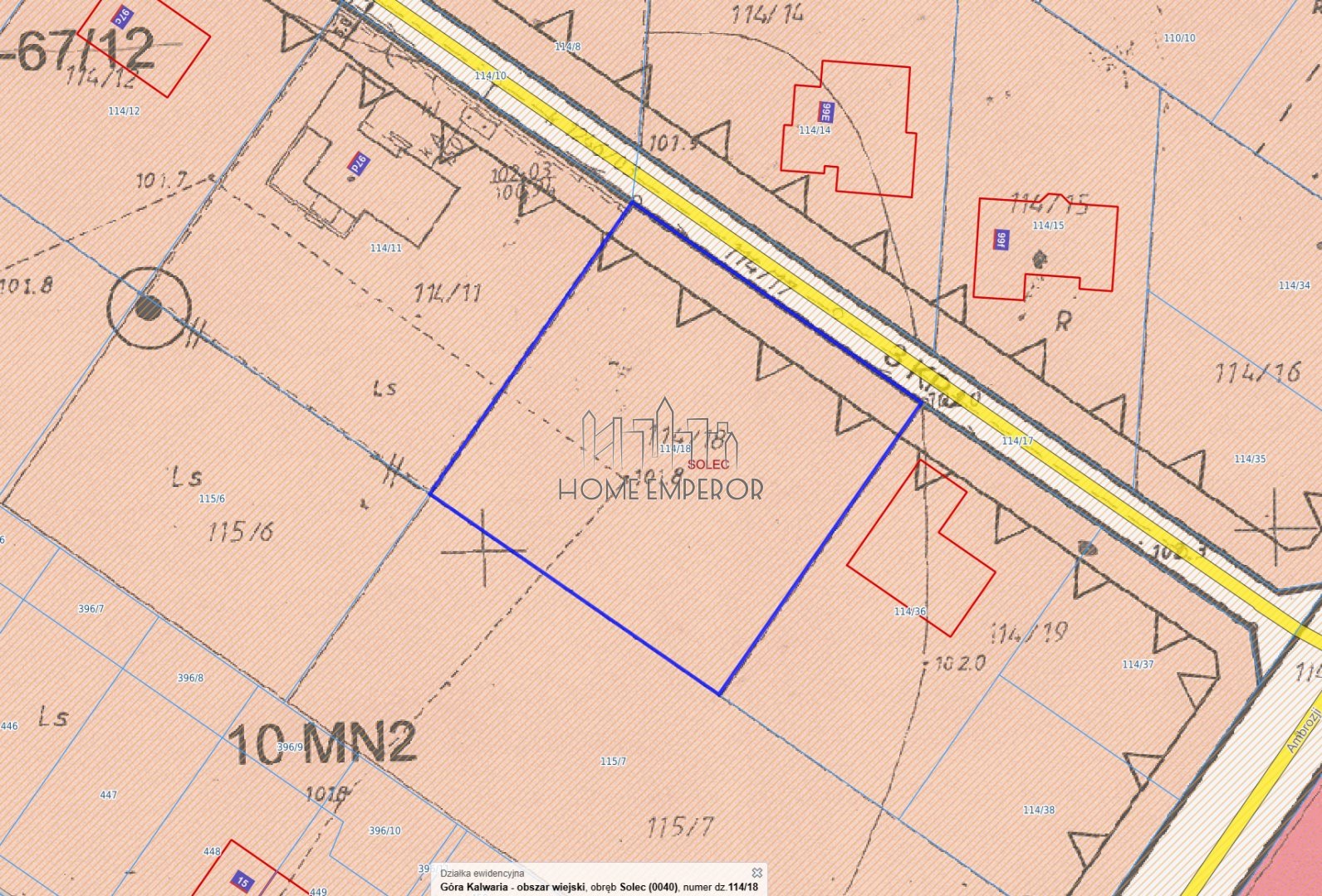 Działka budowlana 2 008 m², Solec