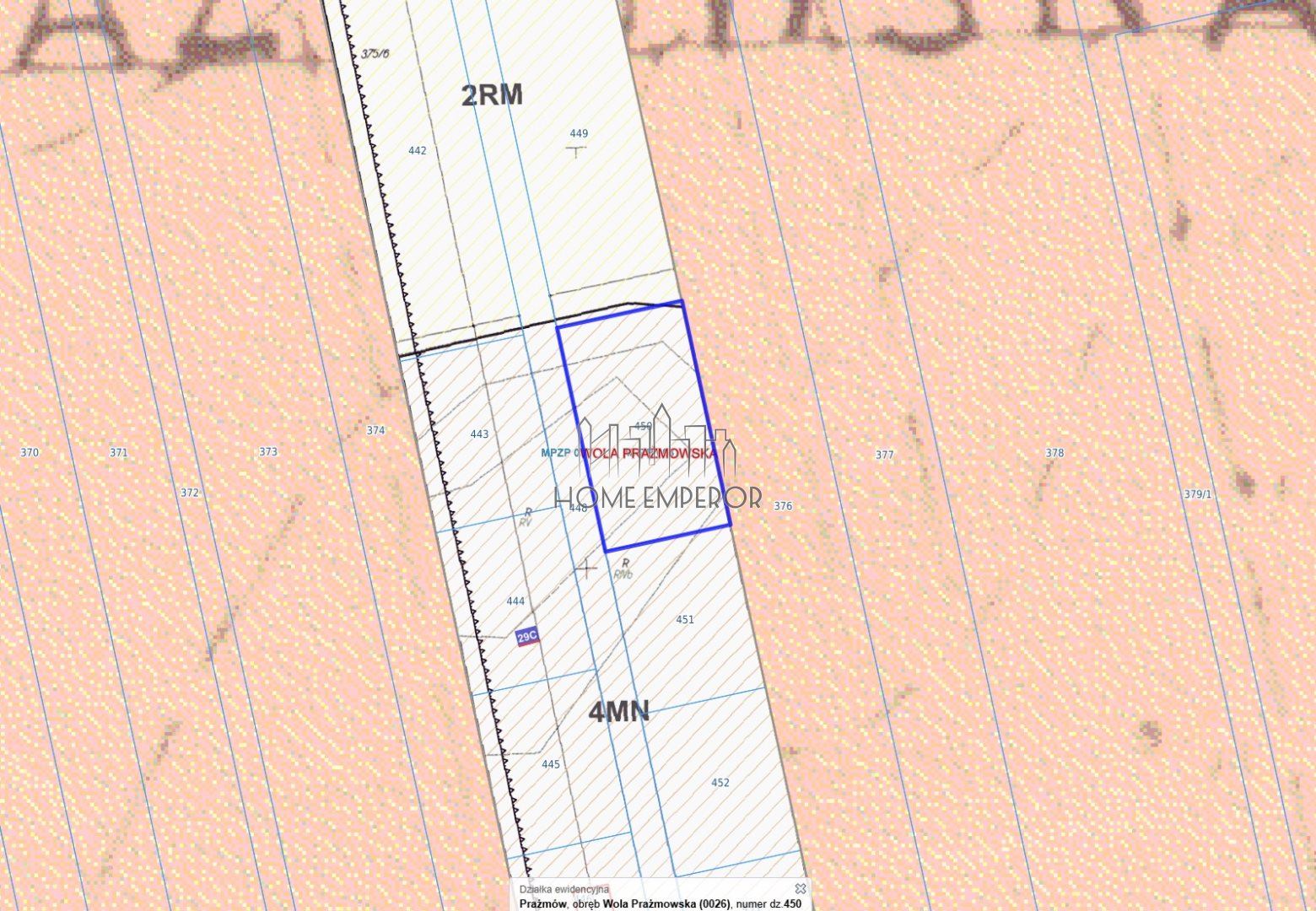 Działka budowlana 1 647 m², Wola Prażmowska