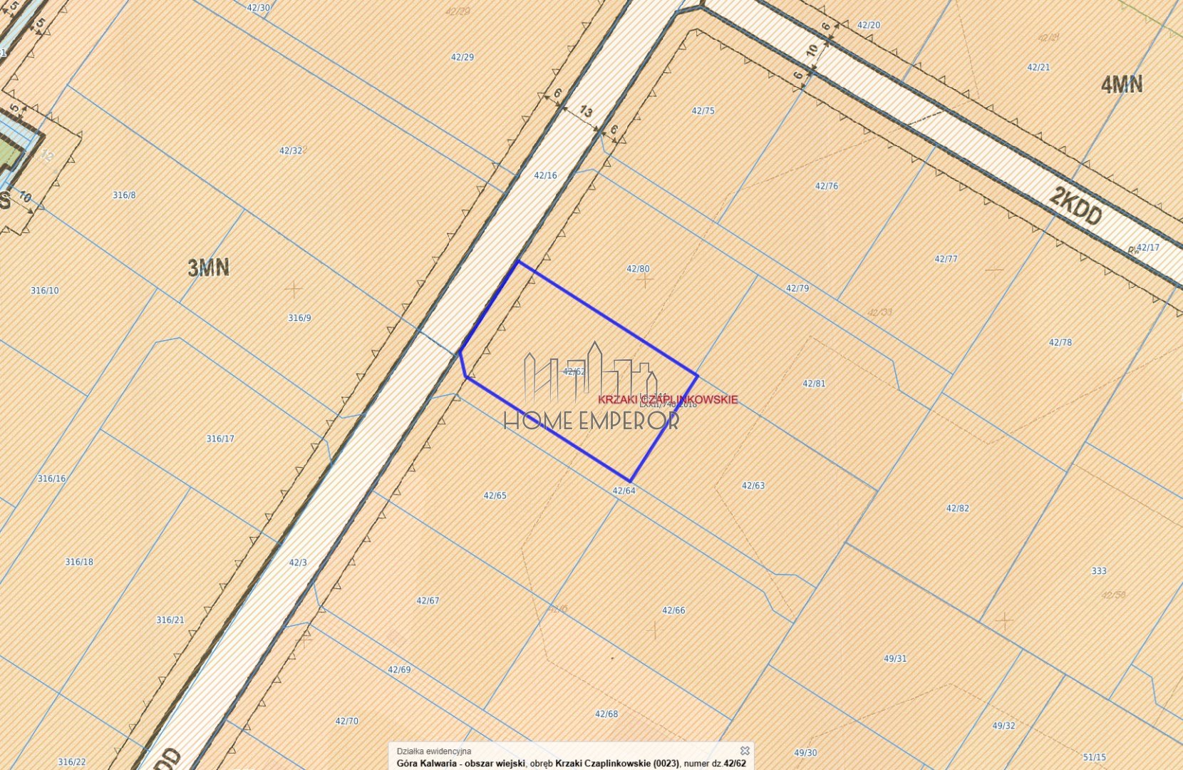 Działka budowlana 2 160 m², Krzaki Czaplinkowskie