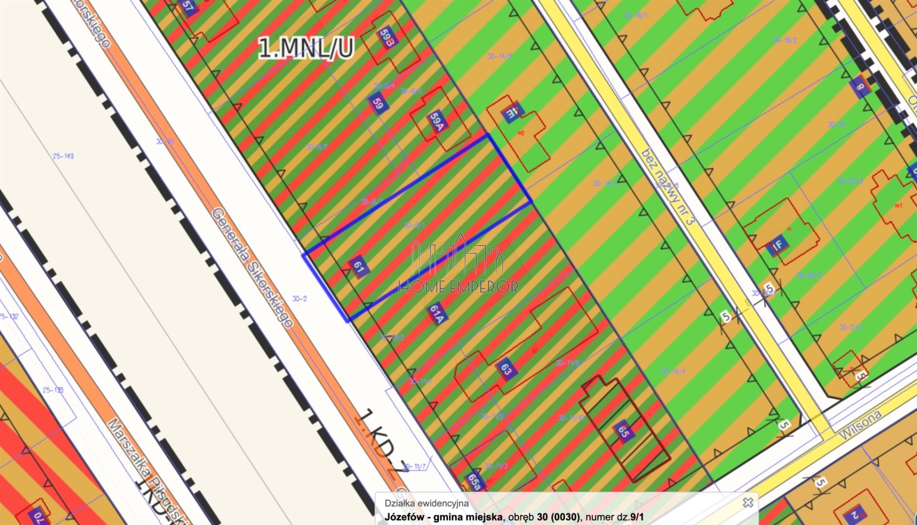 Działka budowlana 1 115 m², Józefów