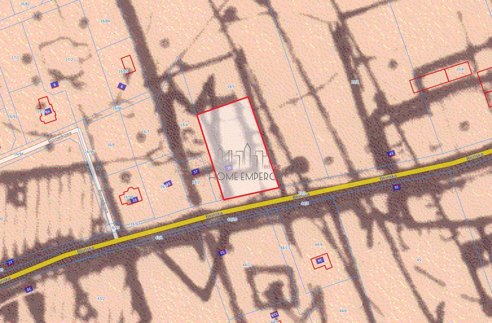 Działka budowlana 2 200 m², Błonie