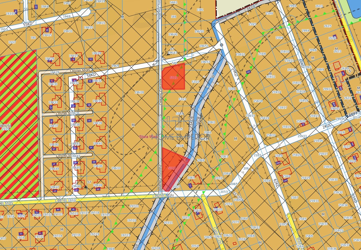 Działka budowlana 1 425 m², Stara Wieś