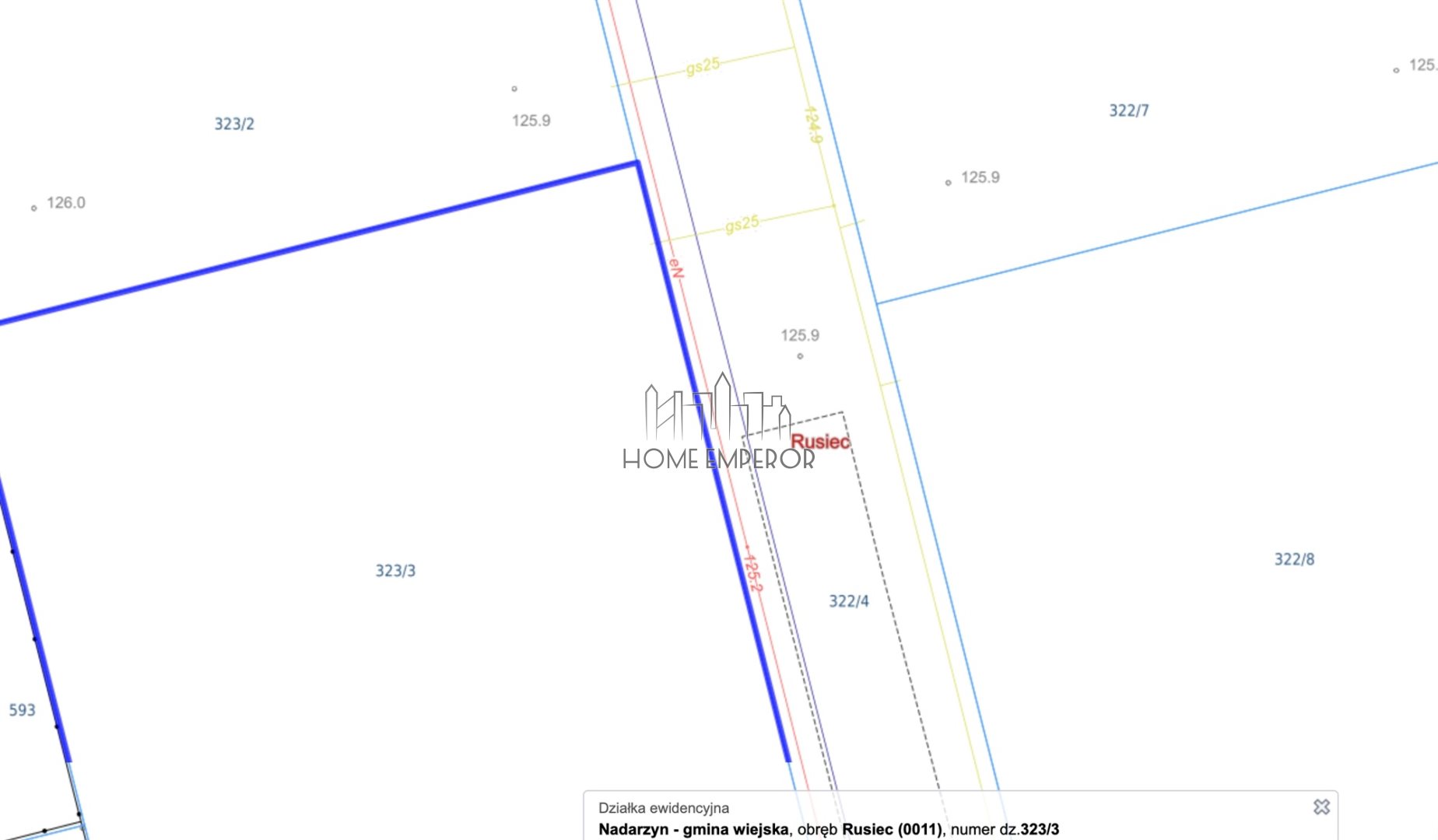 Działka budowlana 1 400 m², Rusiec