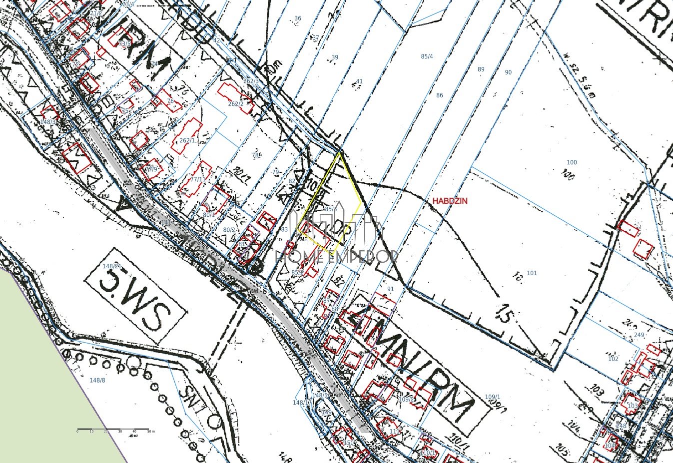 Działka budowlana 1 612 m², Habdzin