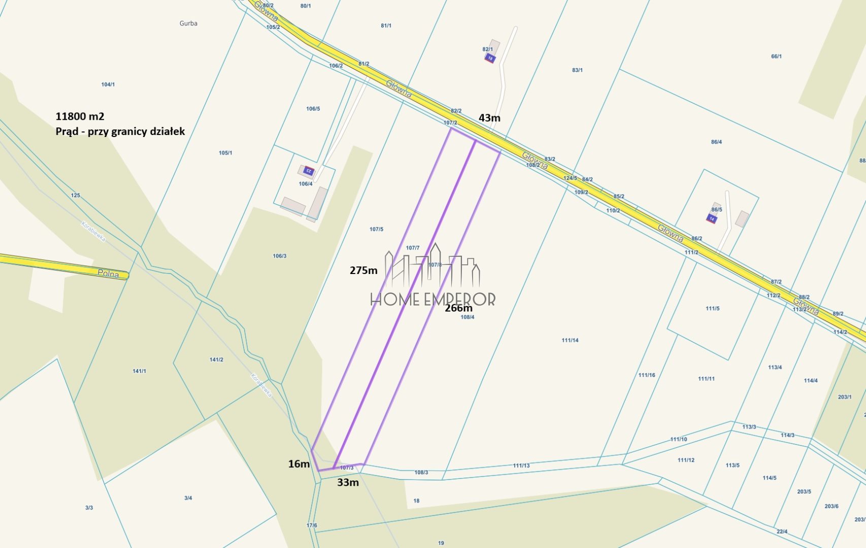 Działka budowlana 1,18 ha, Gurba
