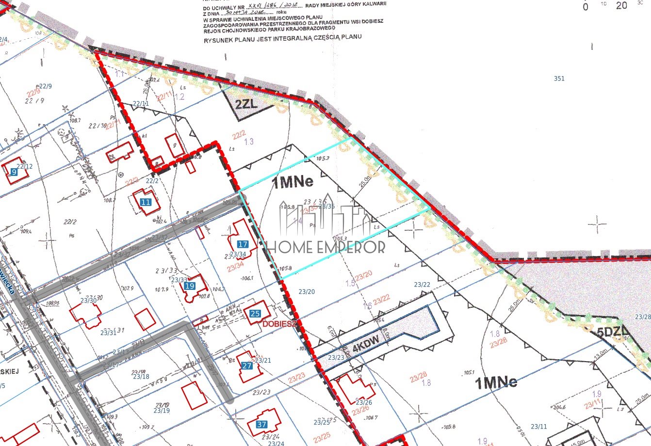 Działka budowlana i inwestycyjna 1 400 m², Dobiesz