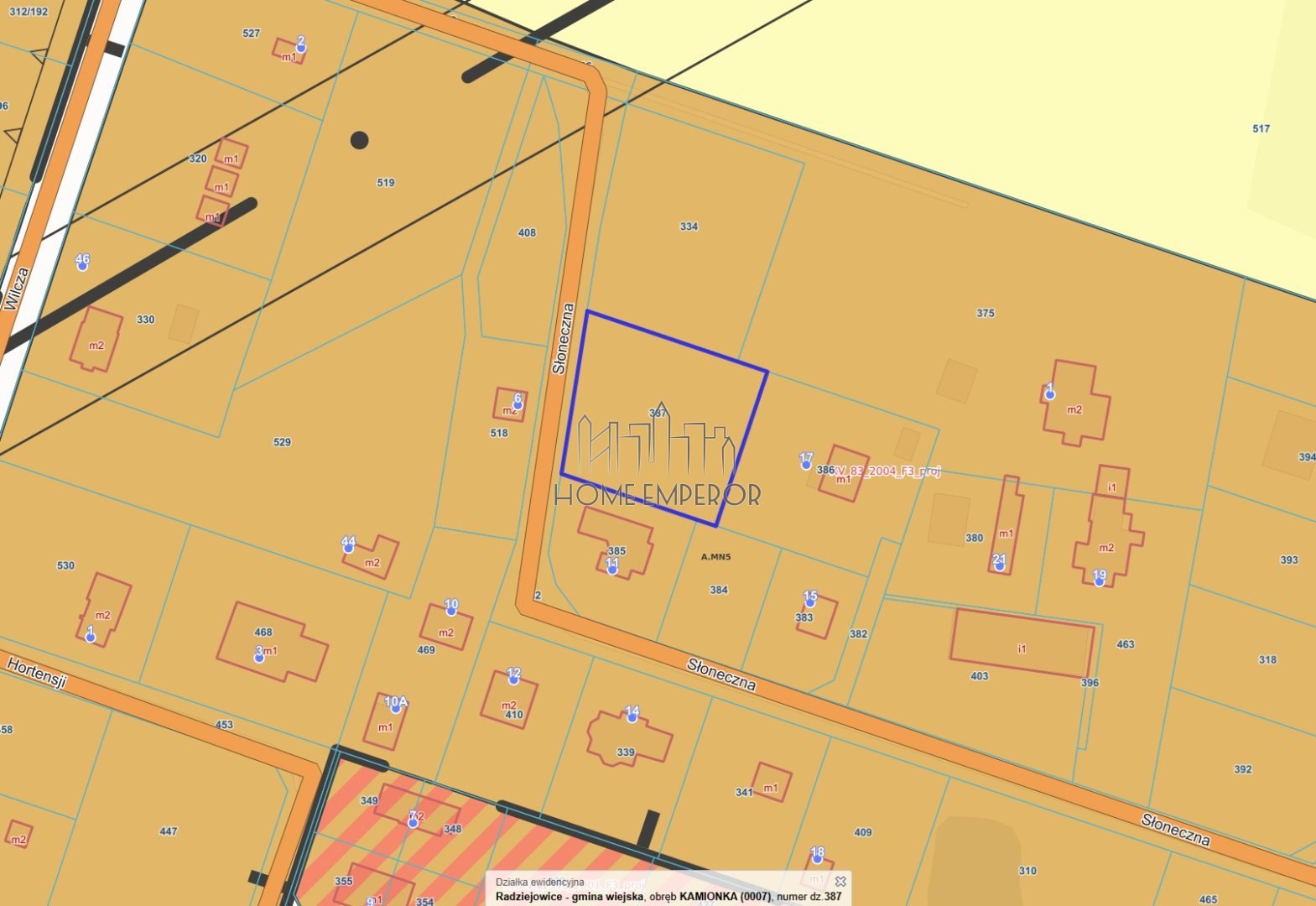 Działka budowlana 1 650 m², Kamionka