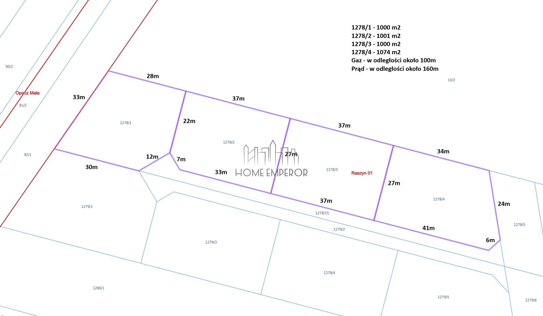 Działka budowlana 1 000 m², Raszyn
