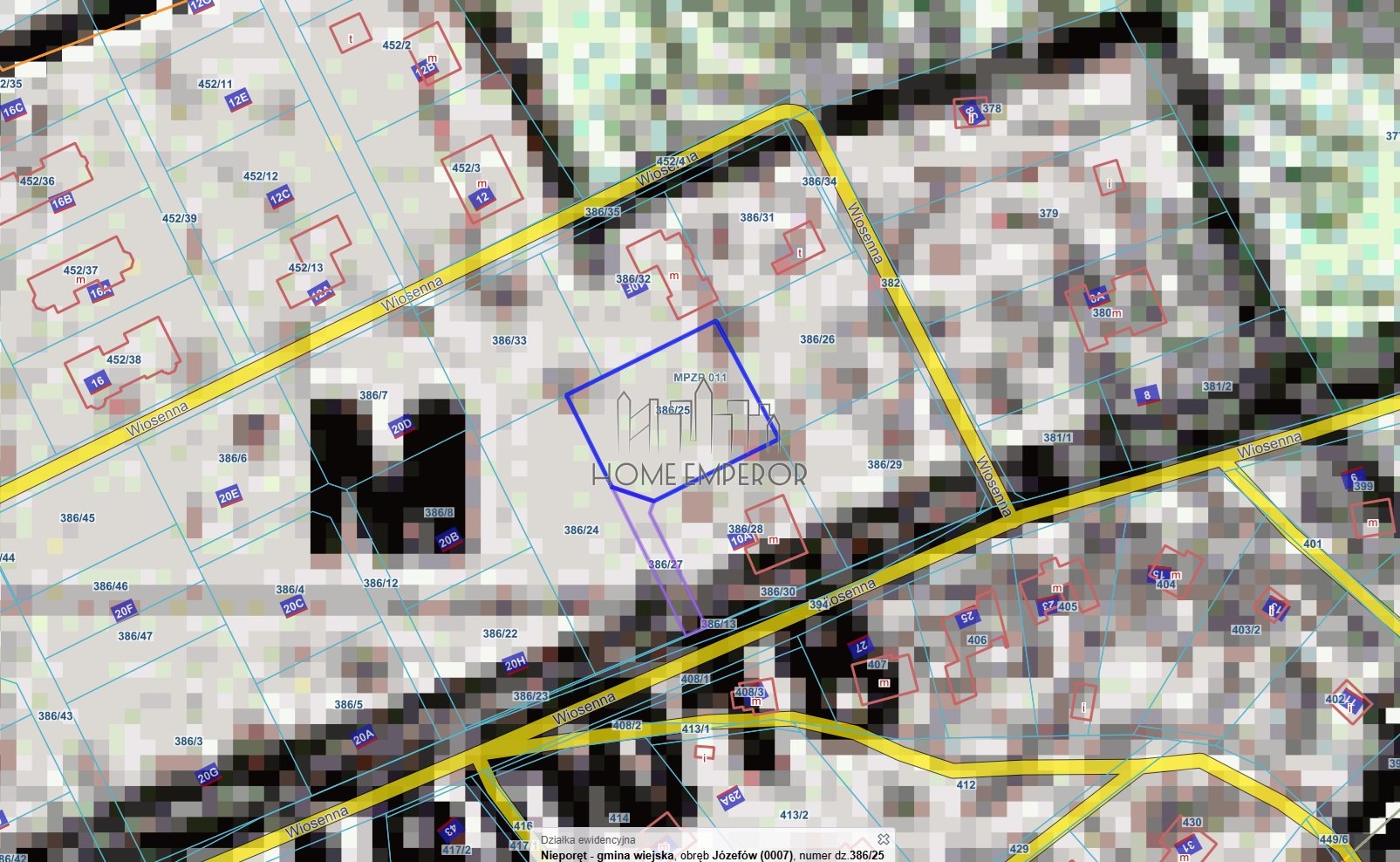 Działka budowlana 1 300 m², Józefów