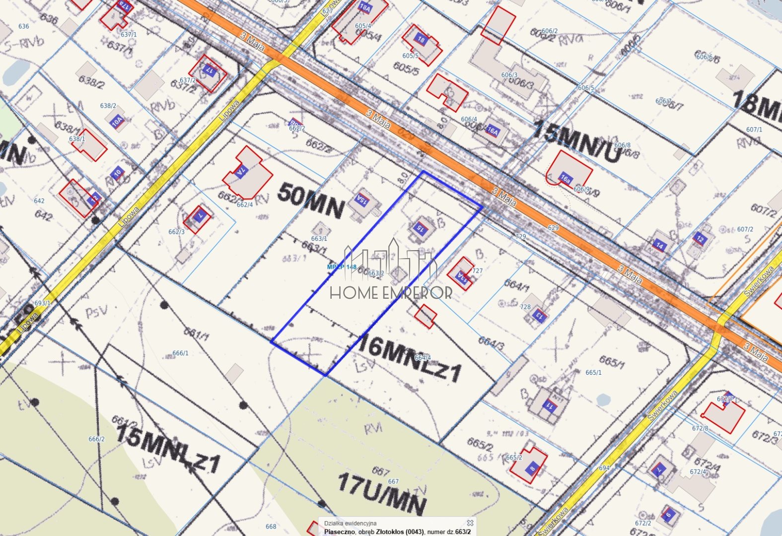 Działka budowlana 2 500 m², Złotokłos