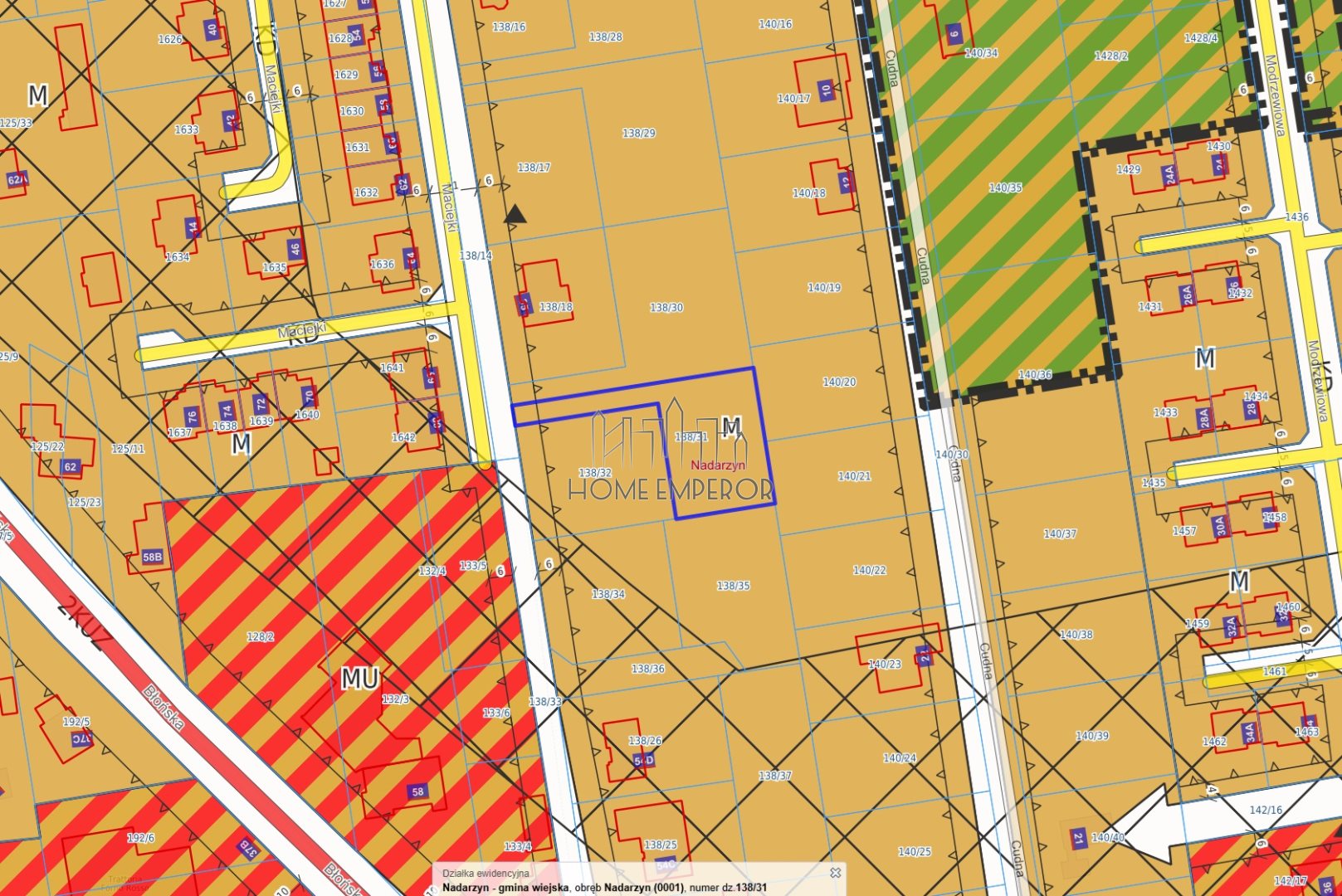 Działka budowlana 1 000 m², Nadarzyn