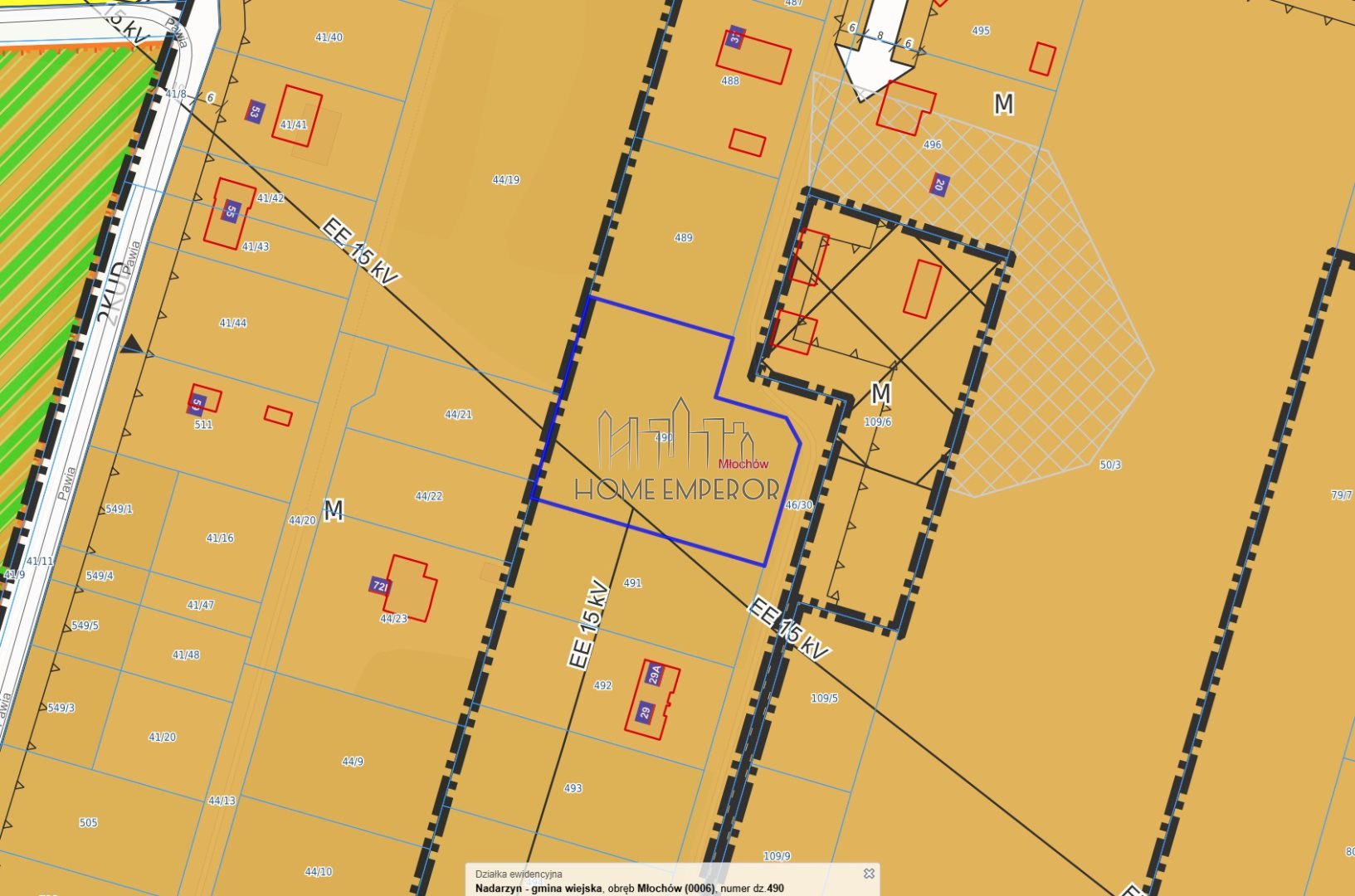 Działka budowlana 2 681 m², Młochów