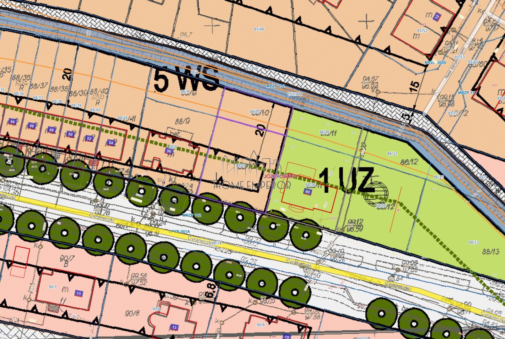 Działka budowlana 828 m², Józefosław