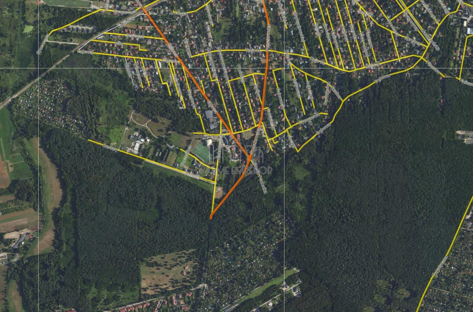 Działka budowlana 2 020 m², Granica