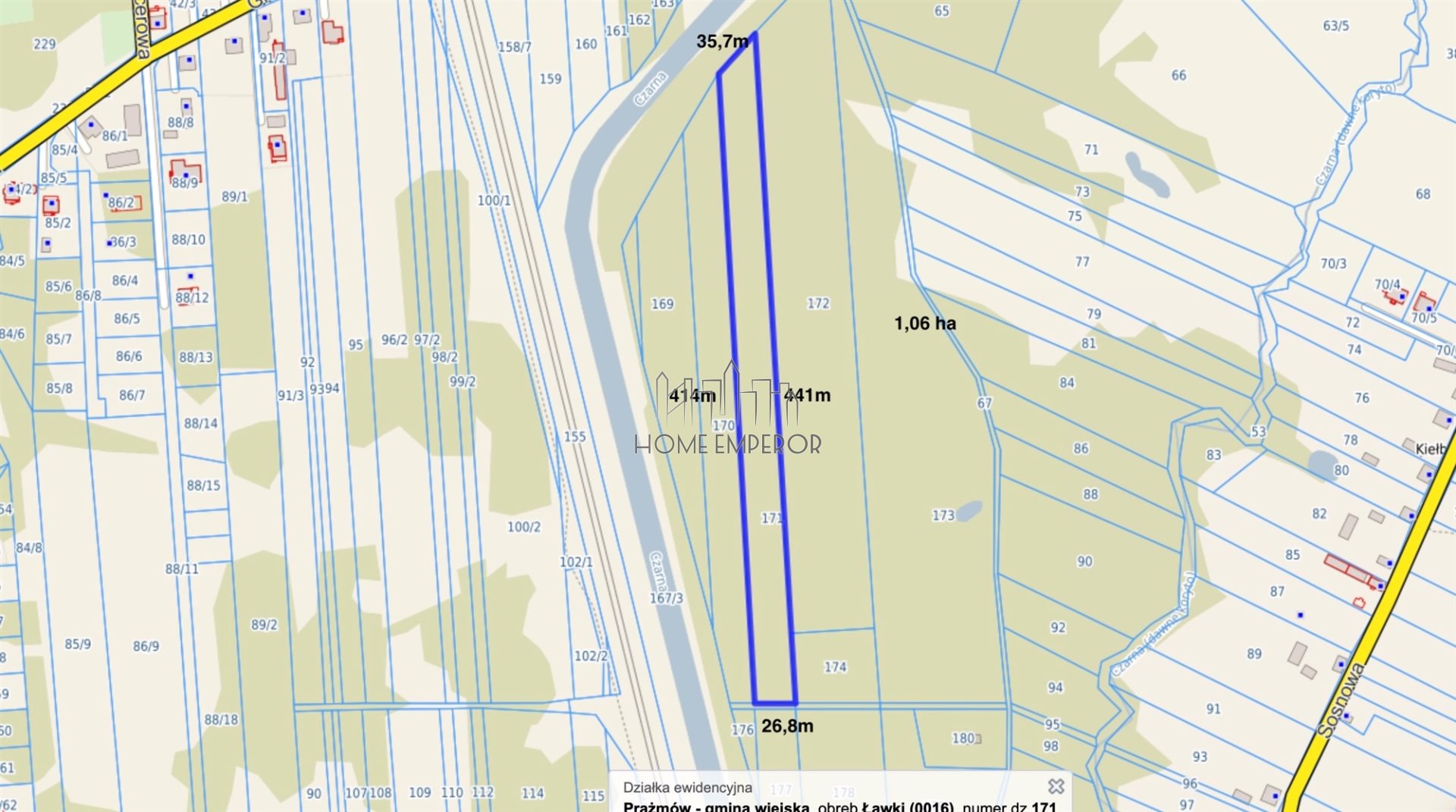 Działka budowlana, siedliskowa i rekreacyjna 1,06 ha, Ławki