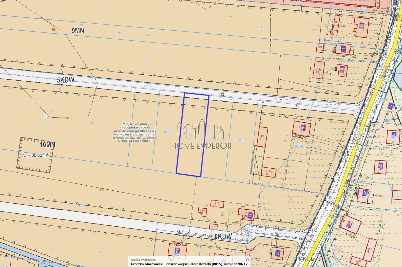Działka budowlana 1 365 m², Kozerki