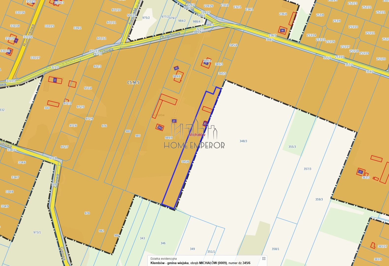 Działka budowlana 4 292 m², Michałów