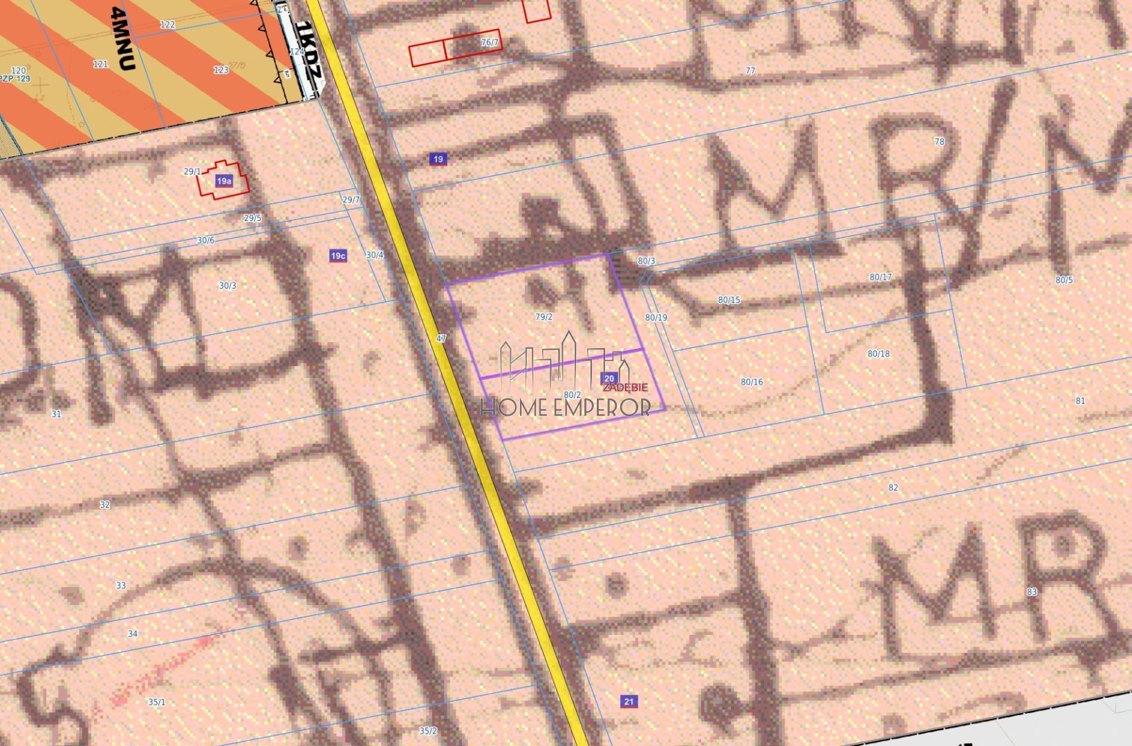 Działka budowlana 2 400 m², Zadębie