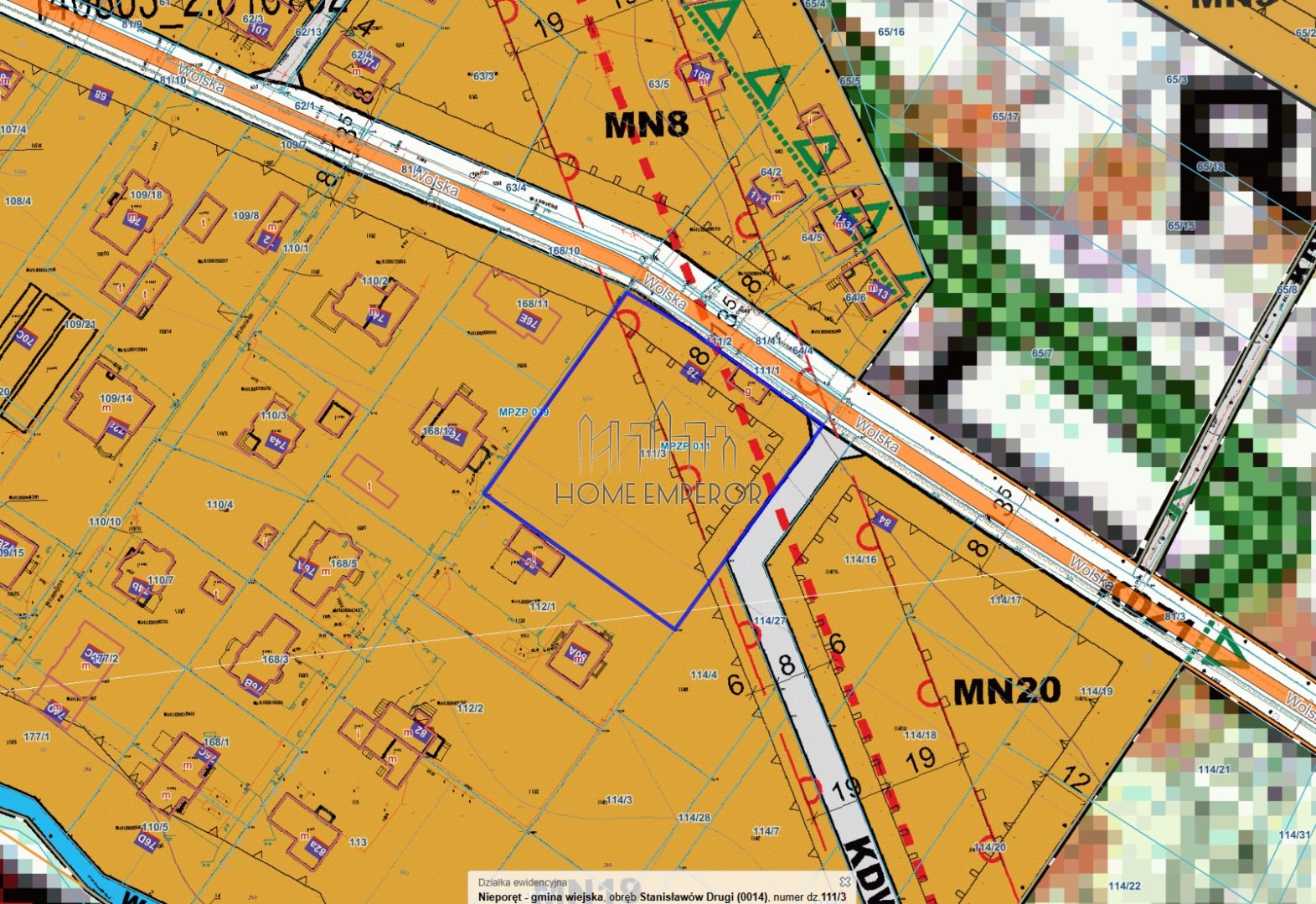 Działka budowlana 3 377 m², Stanisławów Drugi