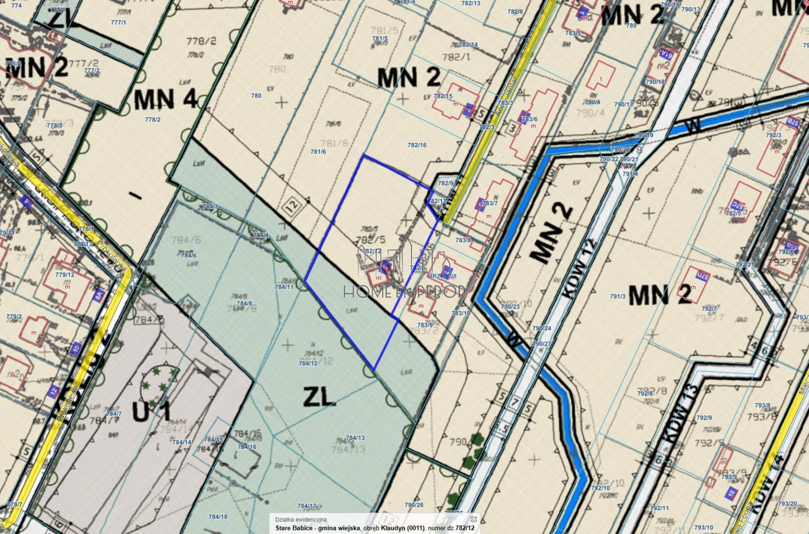 Działka budowlana 2 580 m², Klaudyn