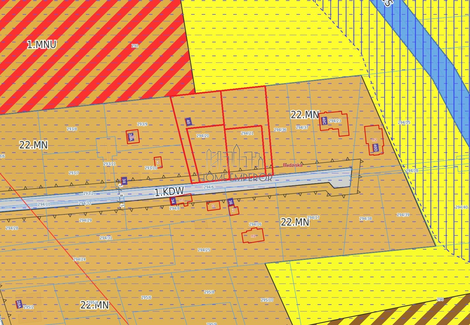 Działka budowlana 800 m², Budziska