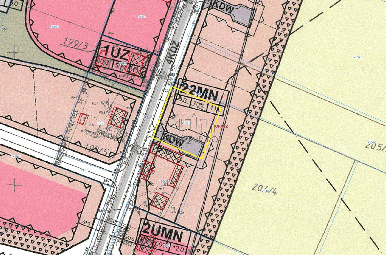 Działka budowlana 1 671 m², Opacz