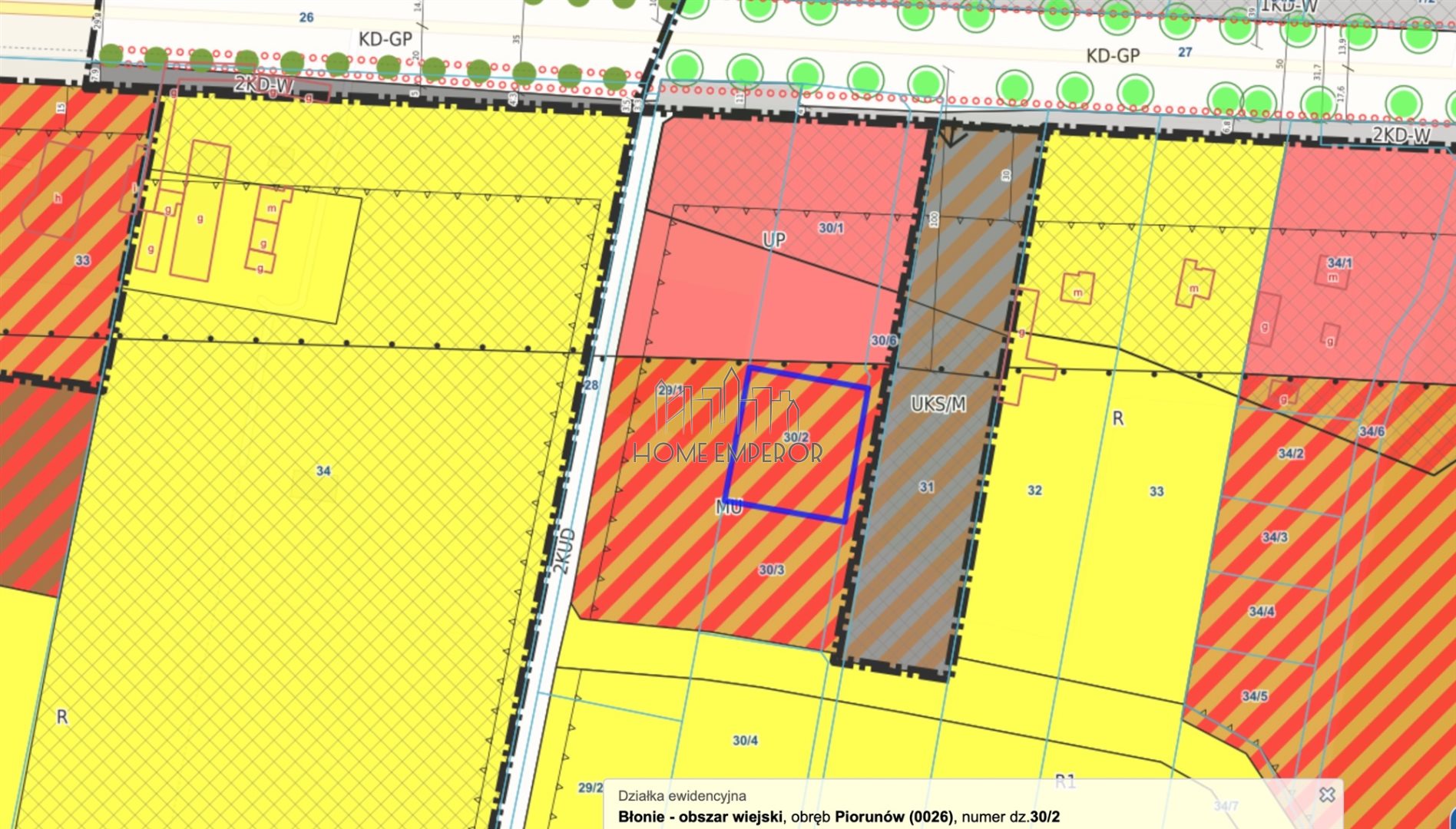 Działka budowlana 1 798 m², Piorunów