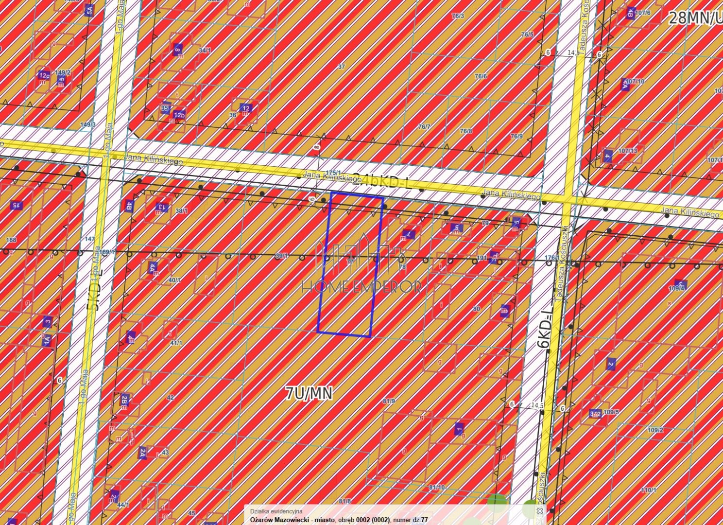 Działka budowlana i inwestycyjna 1 200 m², Ożarów Mazowiecki