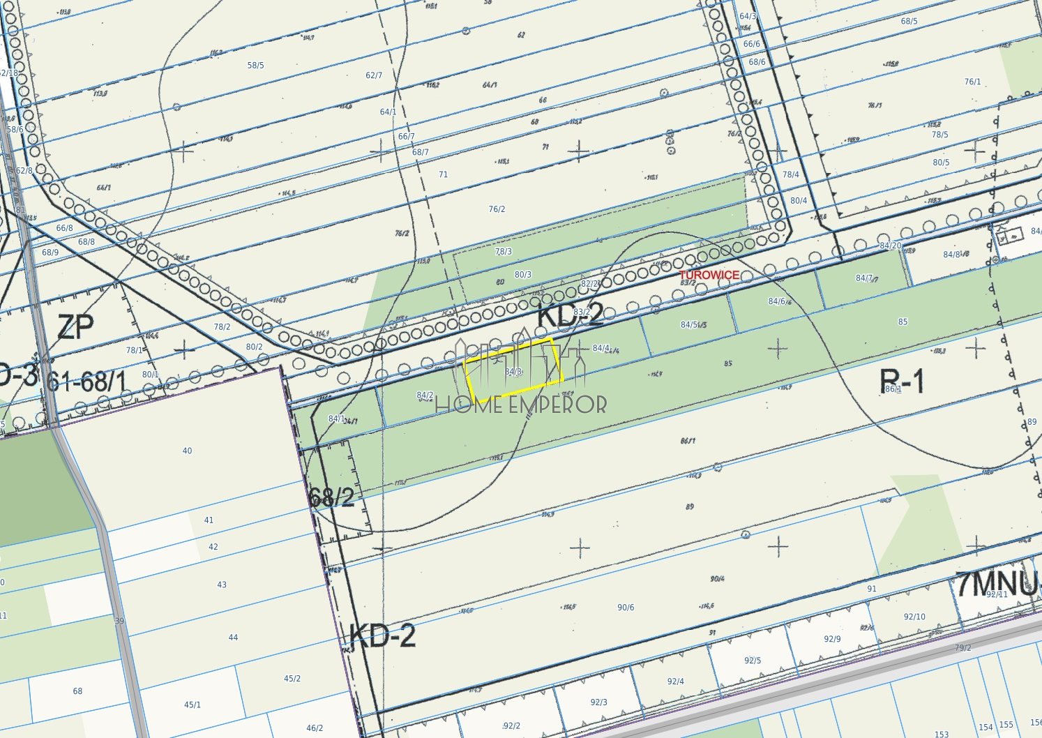 Działka rolna 1 000 m², Turowice