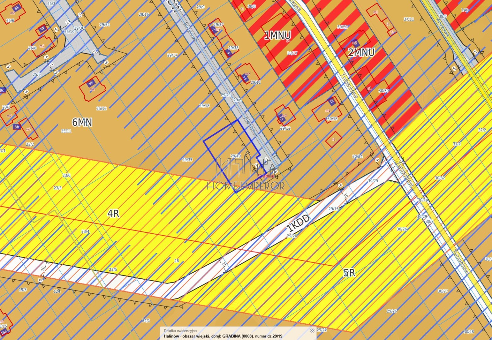 Działka budowlana 1 000 m², Grabina