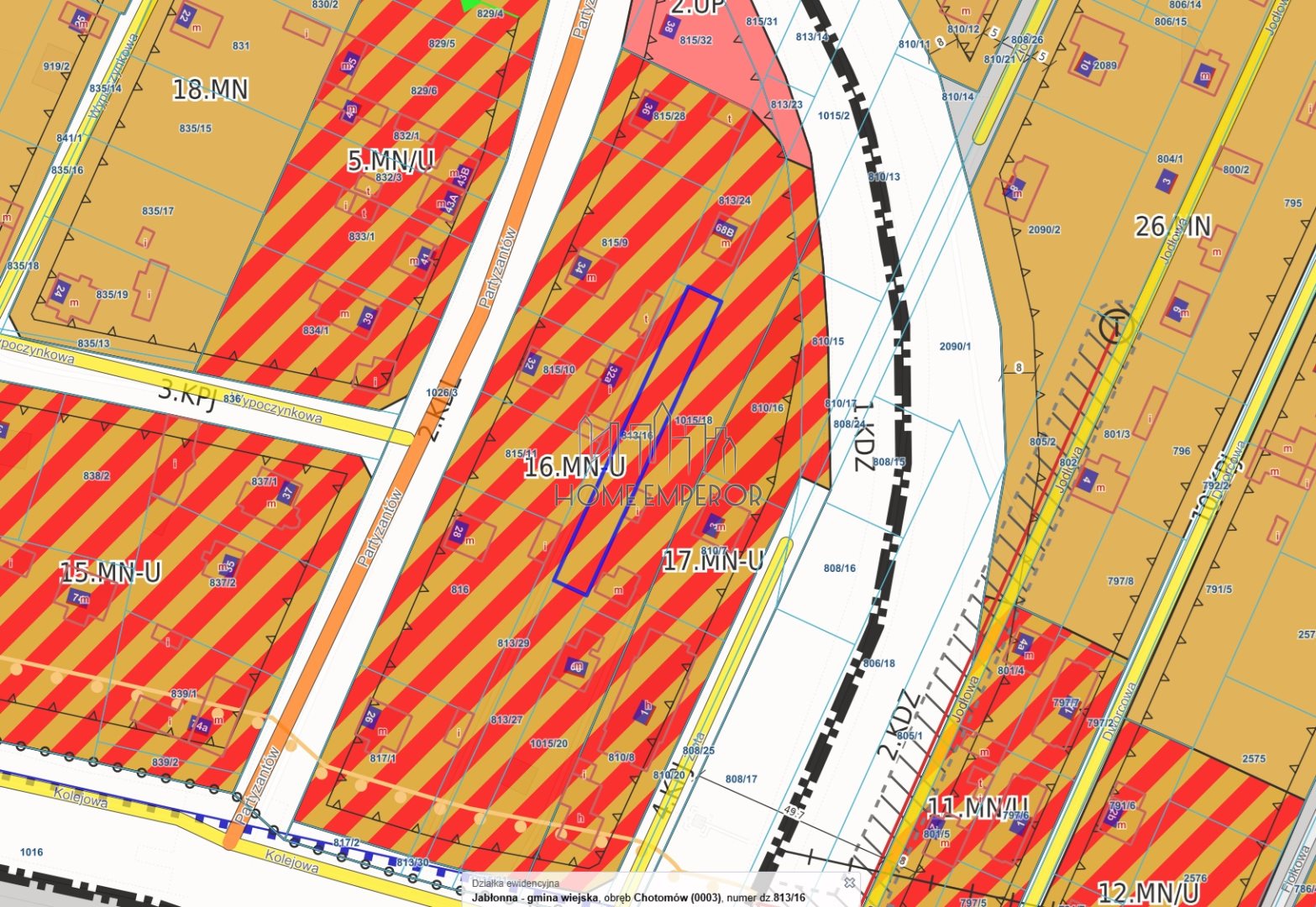 Działka budowlana i inwestycyjna 688 m², Chotomów