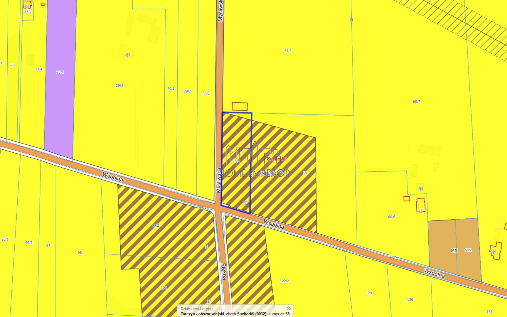 Działka budowlana 5 100 m², Suchodół