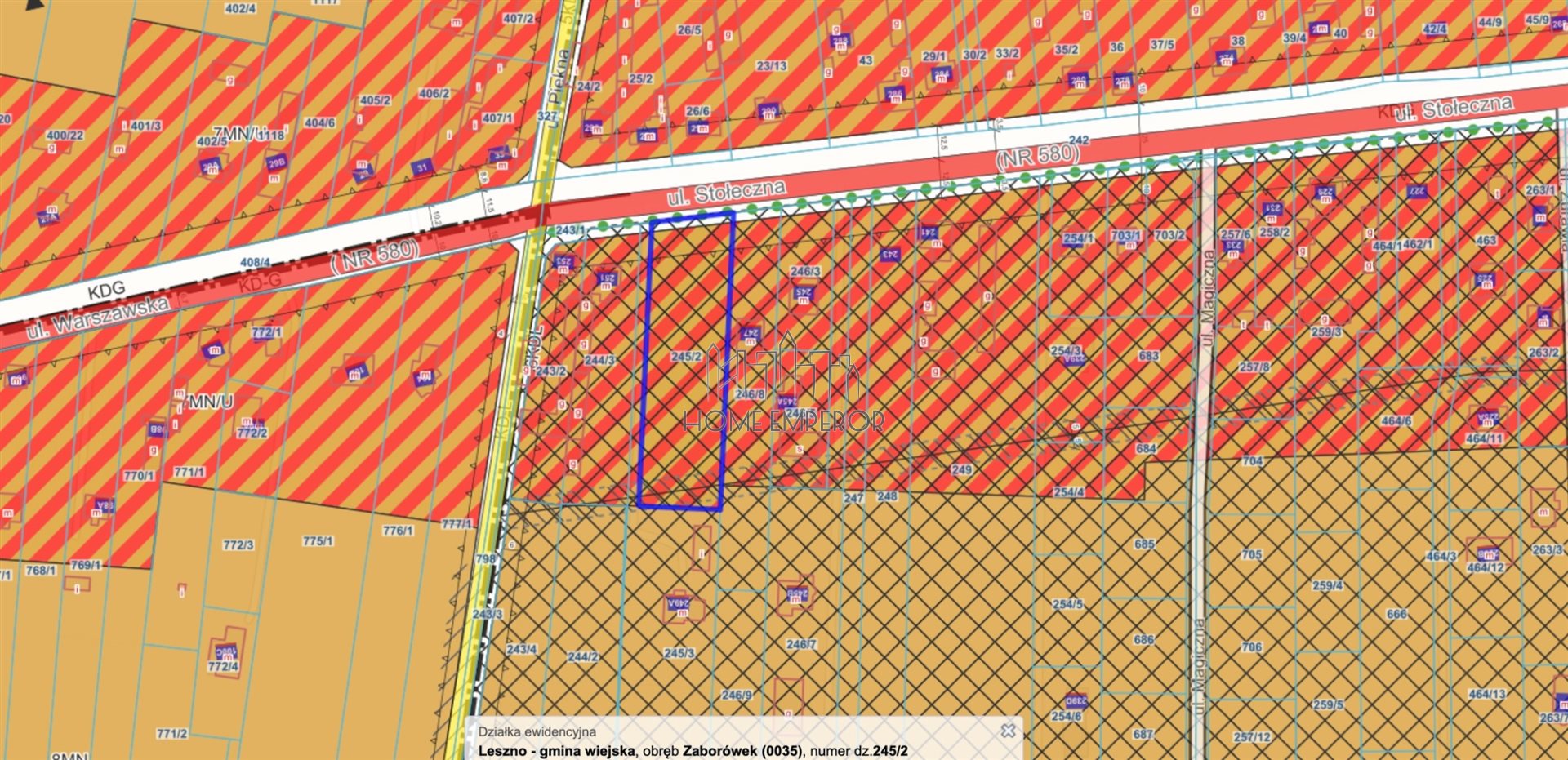Działka budowlana 3 100 m², Zaborówek
