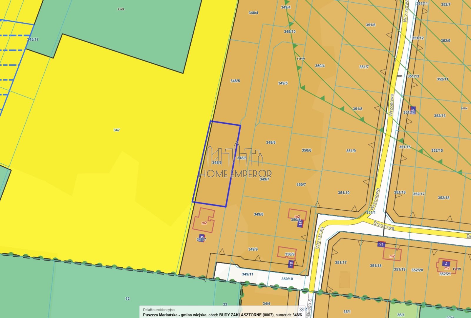 Działka budowlana 1 200 m², Budy Zaklasztorne
