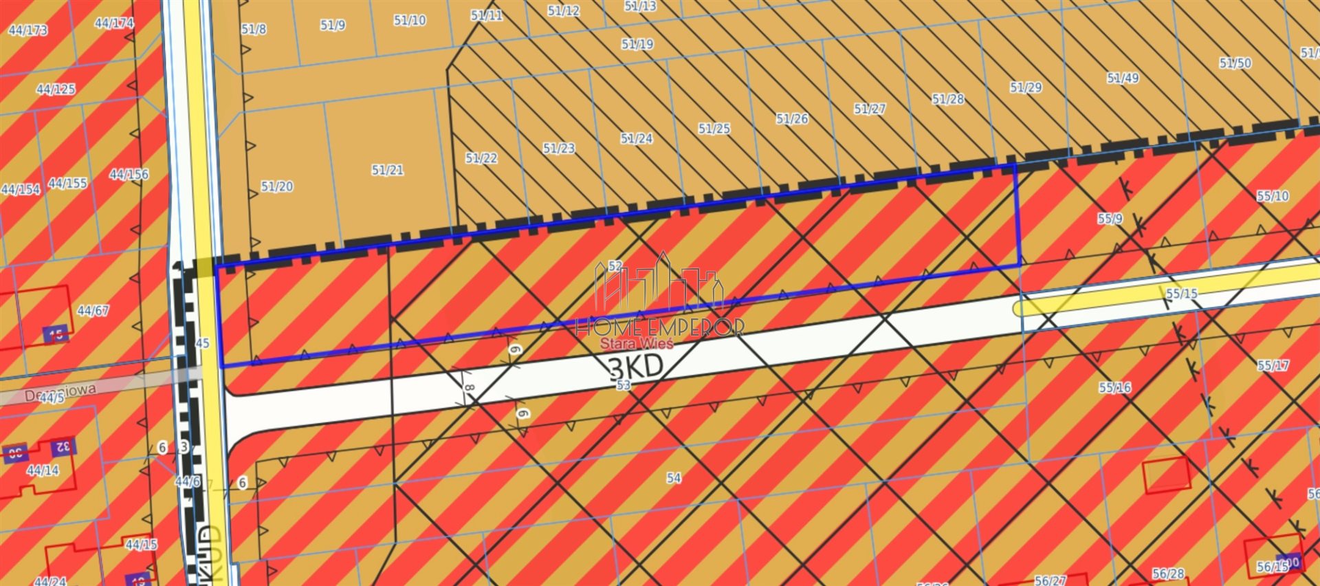 Działka budowlana 3 517 m², Stara Wieś