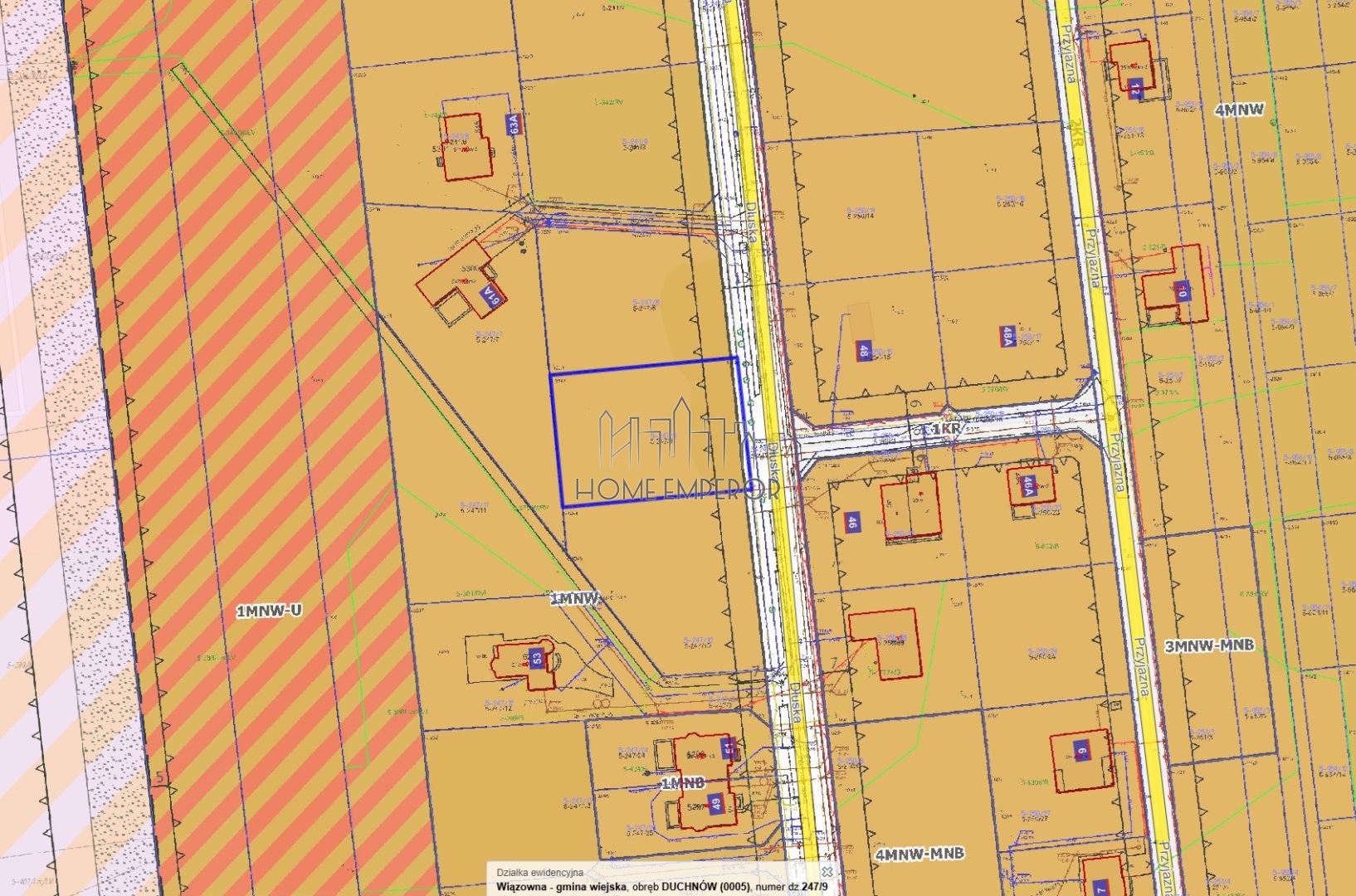 Działka budowlana 1 500 m², Duchnów
