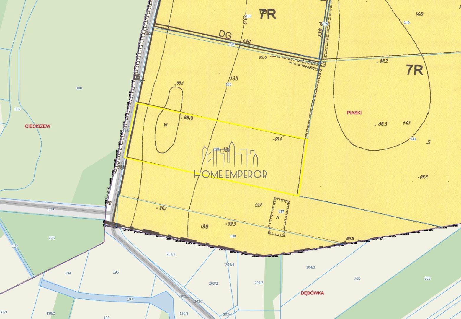 Działka rolna 1,51 ha, Piaski