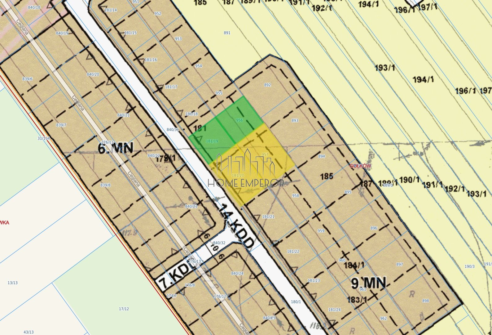 Działka budowlana 1 000 m², Gołków