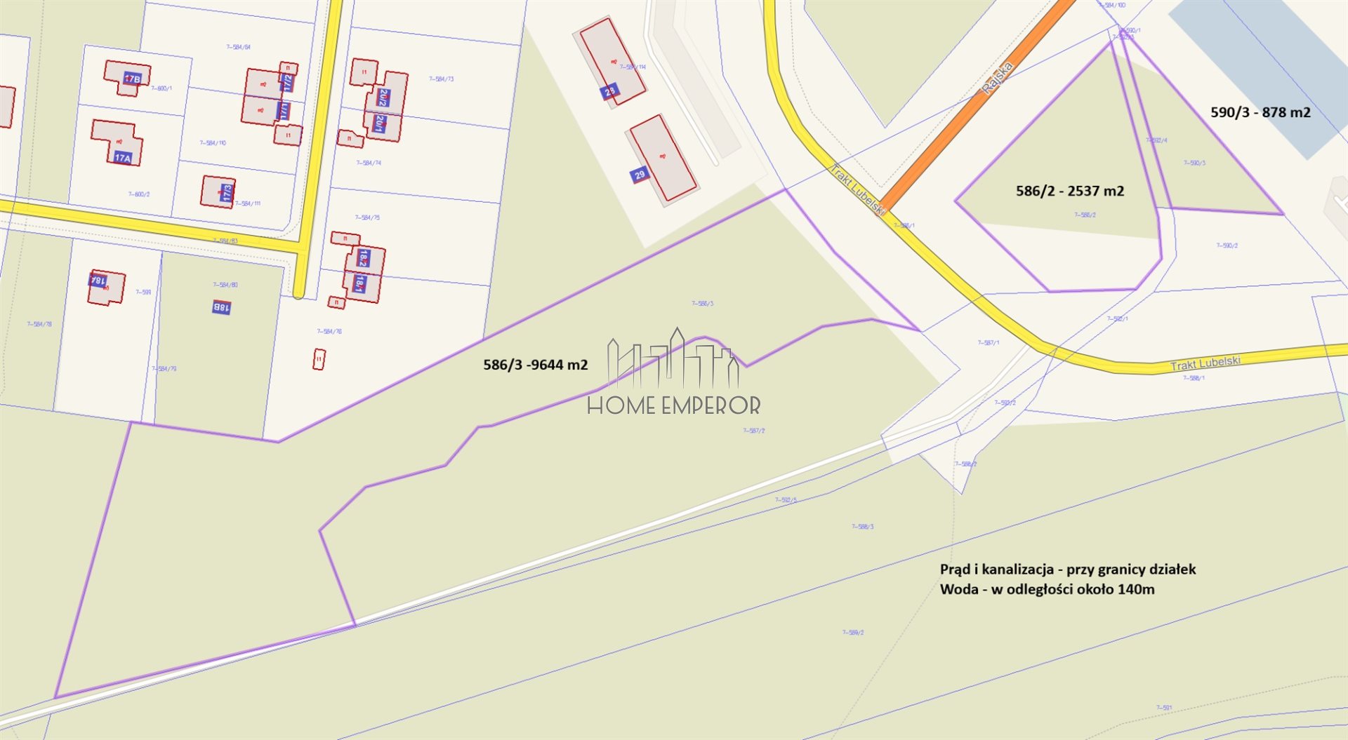 Działka leśna 2 537 m², Emów