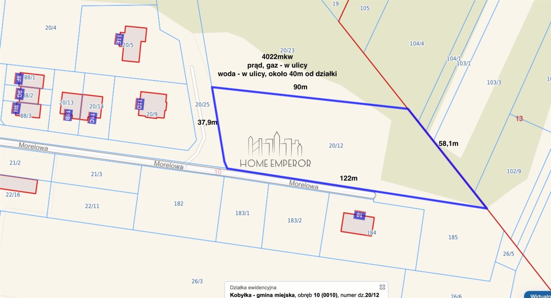 Działka budowlana 4 000 m², Kobyłka