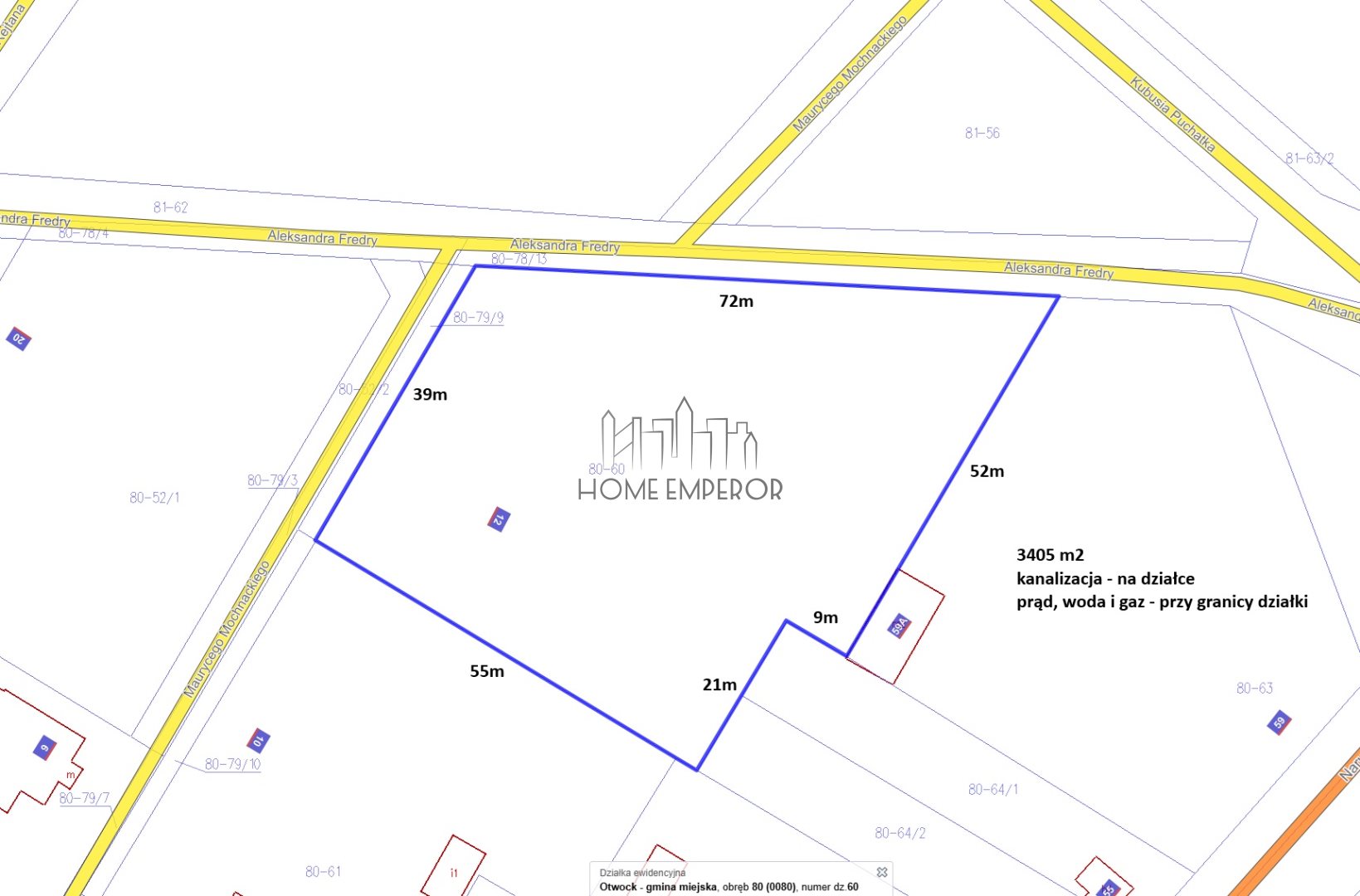Działka budowlana 3 405 m², Otwock, Śródborów