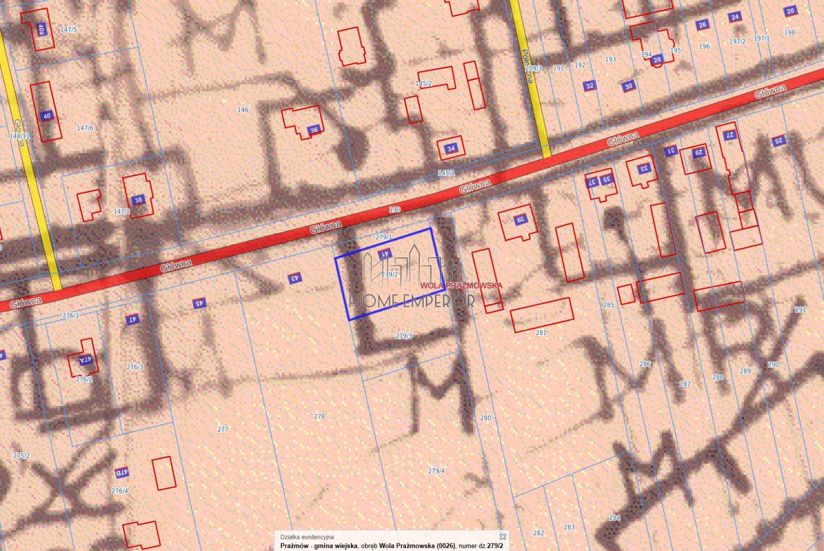 Działka budowlana 1 000 m², Wola Prażmowska