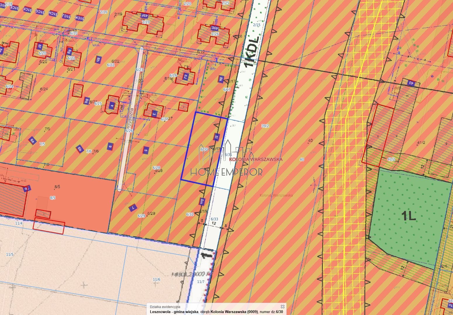 Działka budowlana i inwestycyjna 1 118 m², Kolonia Warszawska