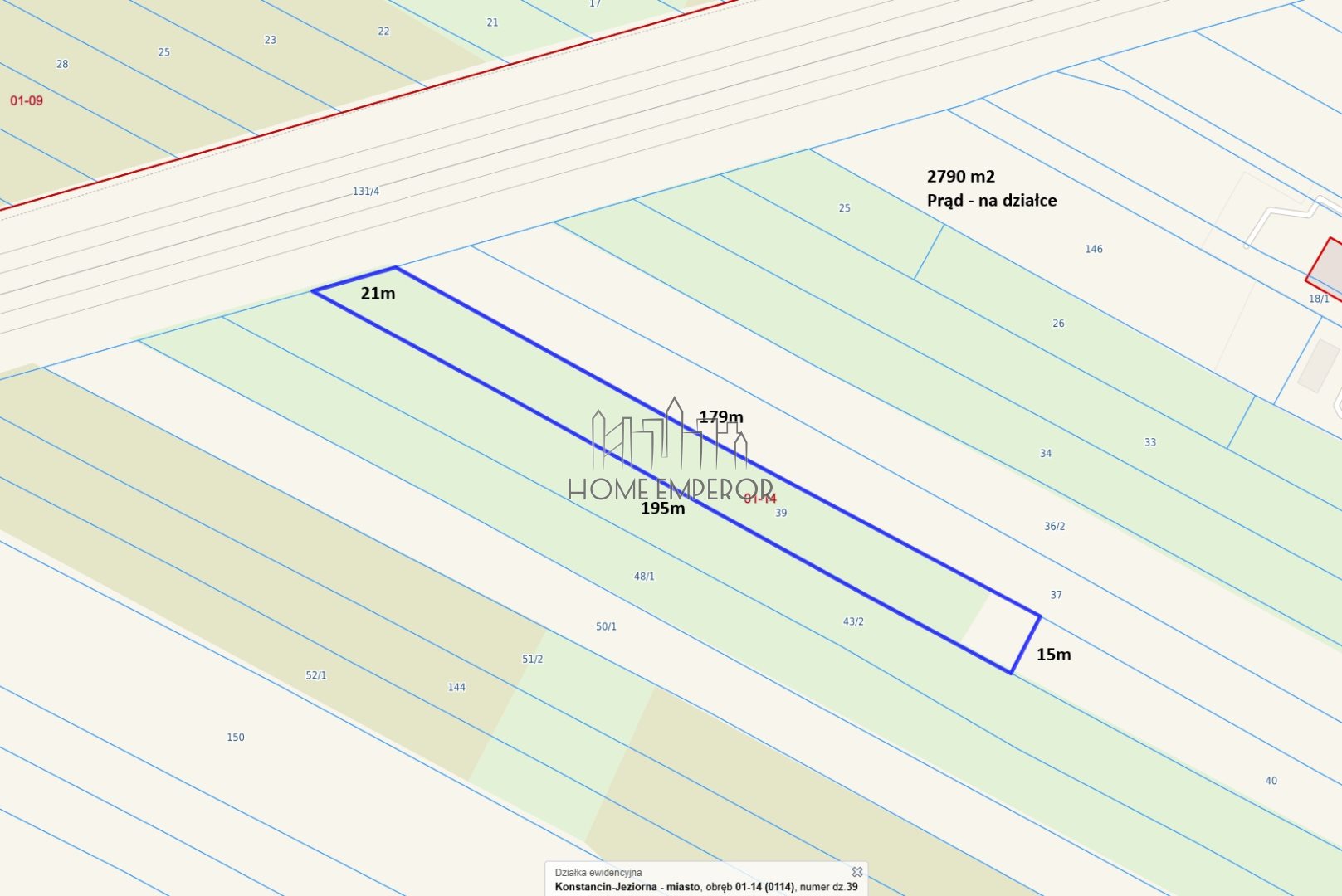 Działka rolna 2 790 m², Konstancin-Jeziorna