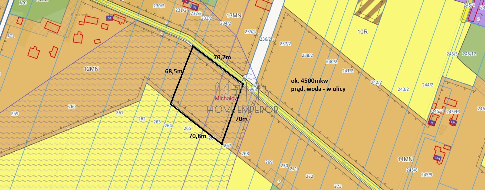 Działka budowlana 4 600 m², Michałów