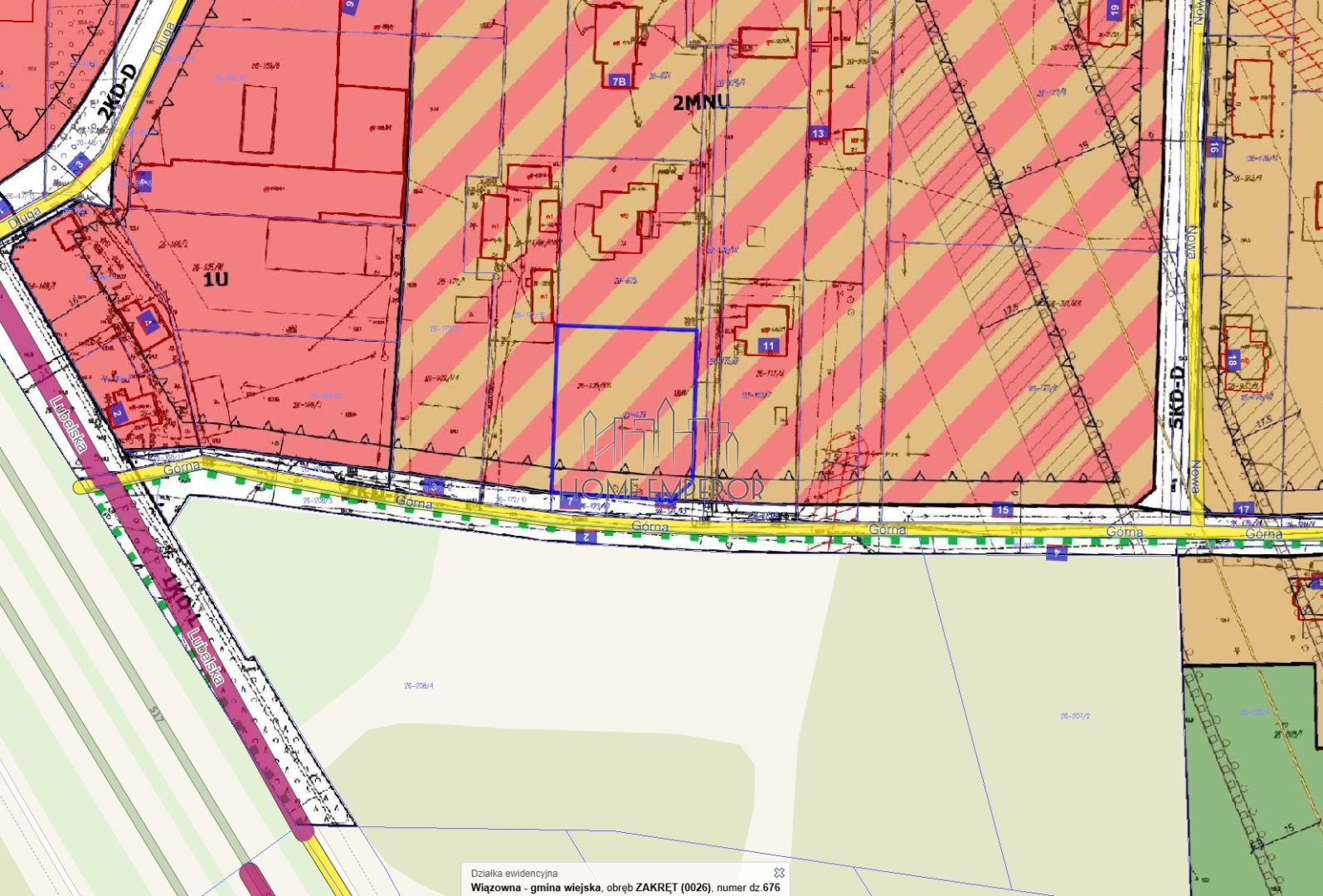 Działka budowlana i inwestycyjna 1 406 m², Zakręt