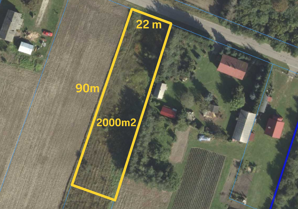 Działka budowlana 2 000 m², Dąbrowa