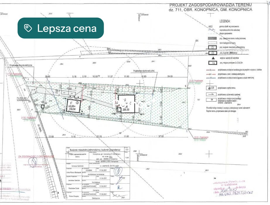 Działka budowlana 2 800 m², Konopnica